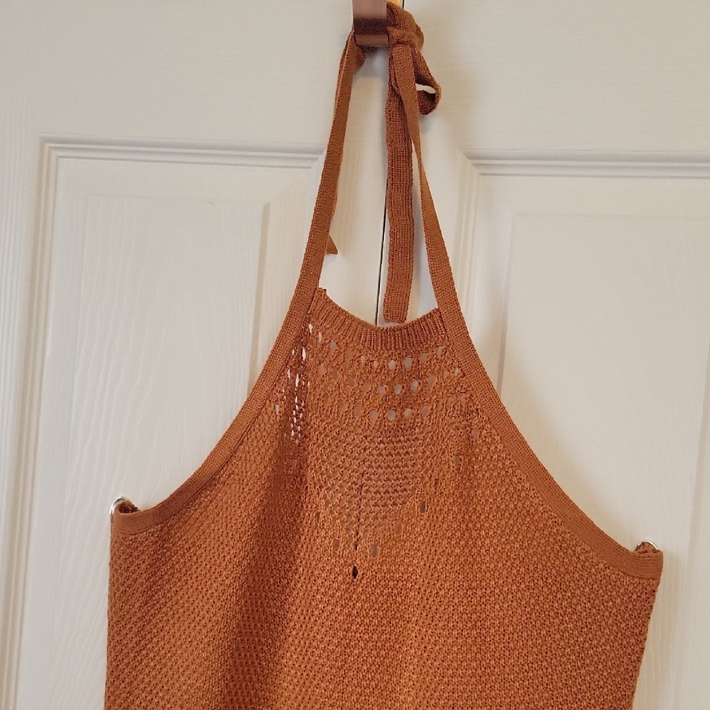 Brown Halter Knit Dress - Picture 6 of 10